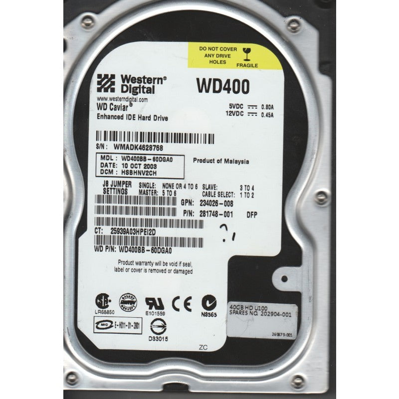 Western Digital HP 40GB IDE 7200rpm 3.5in HDD